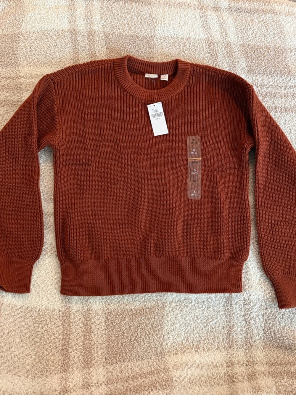 GAP Rust Brown/Orange Knit Crewneck Sweater
